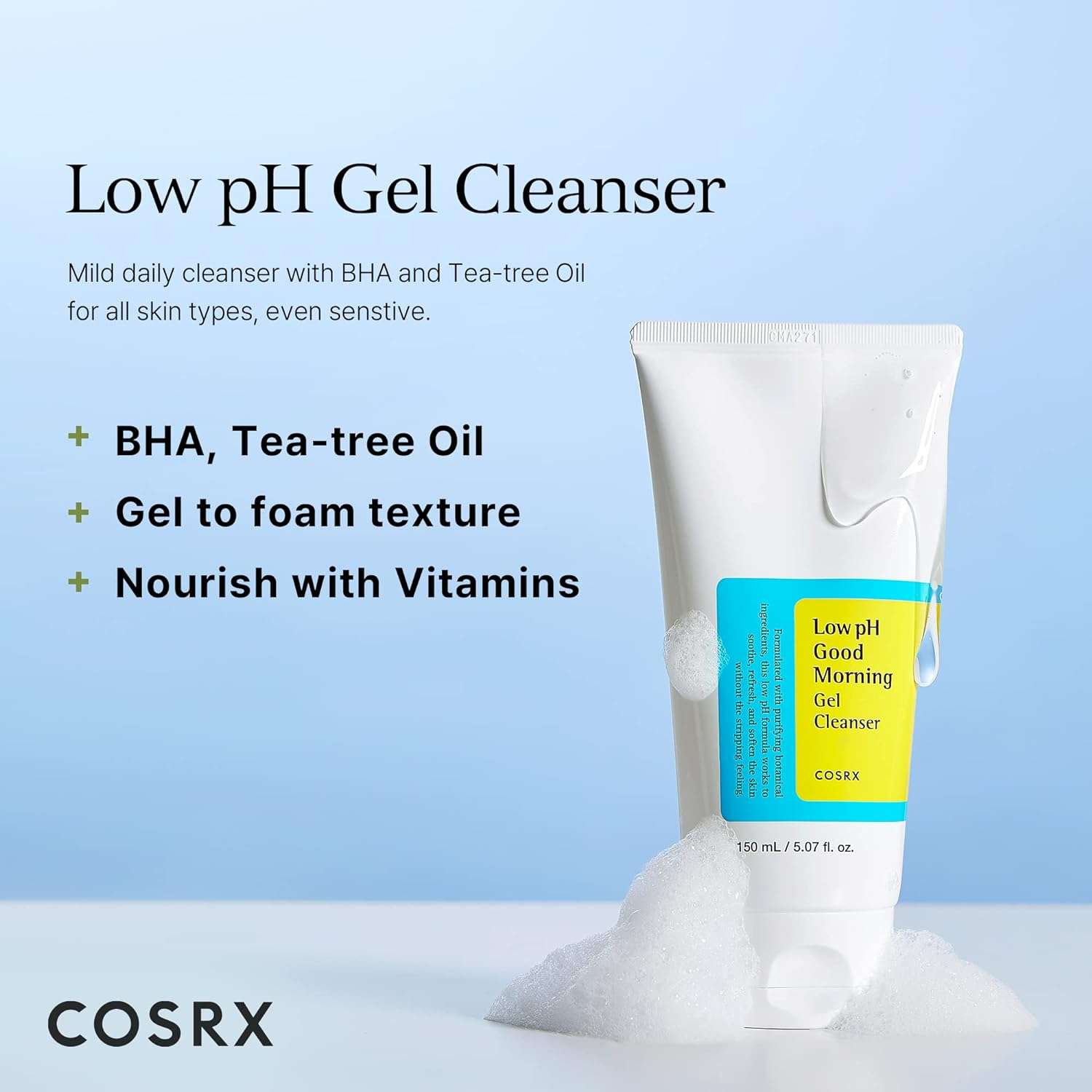 COSRX Low pH Good Morning Gel Cleanser, 150ml